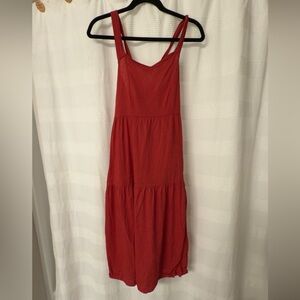 Valentina Naldi made in Italy red linen midi dress